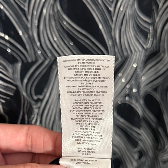 MICHAEL Michael Kors Patterned Metallic Sleeveless Maxi Dress, Navy & Cream, 10 - Picture 8 of 10